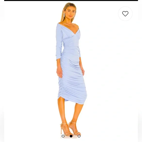 Norma Kamali | Dresses | Norma Kamali Light Blue Long Sleeve Dress |  Poshmark